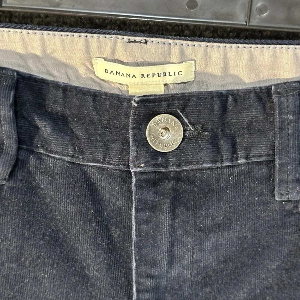 Banana Republic Mens Corduroy Pants Black‎ Straight Leg Size 28 x 31.5 Classic